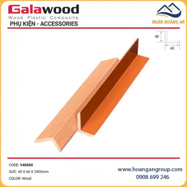 Nẹp Góc V Gỗ Nhựa Ngoài Trời Galawood V40X60 Wood 