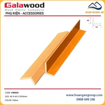 Nẹp Góc V Gỗ Nhựa Ngoài Trời Galawood V40X60 Yellow