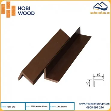 Nẹp Góc V Gỗ Nhựa Ngoài Trời Hobi Wood HB60G40 Oka Brown