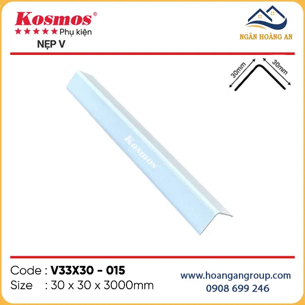 Nẹp Góc V Nhựa Giả Gỗ Tấm Ốp Tường Kosmos V33x30-015 Nẹp Góc V Nhựa Giả Gỗ Tấm Ốp Tường Kosmos V33x30-015