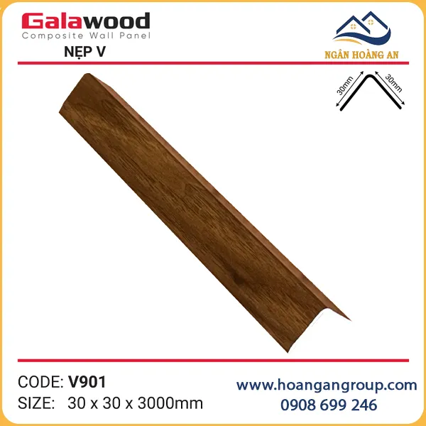 Nẹp Góc V30x30 Nhựa Giả Gỗ Galawood V901