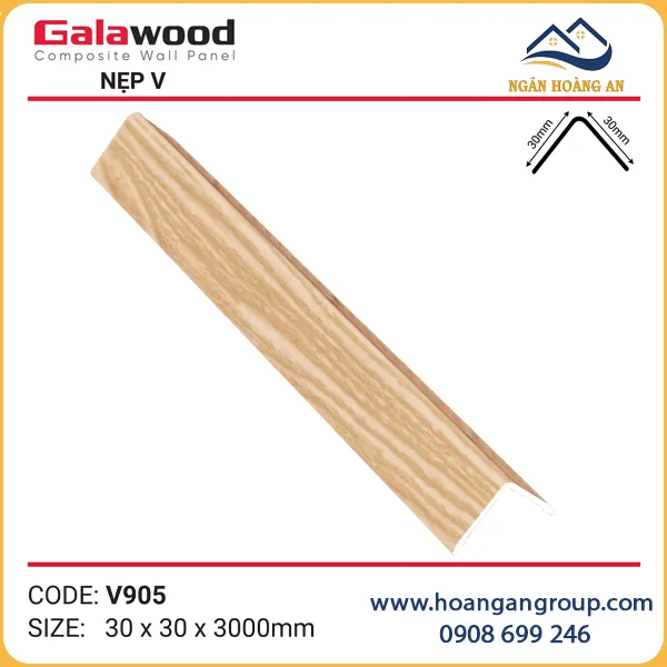 Nẹp Góc V30x30 Nhựa Giả Gỗ Galawood V905
