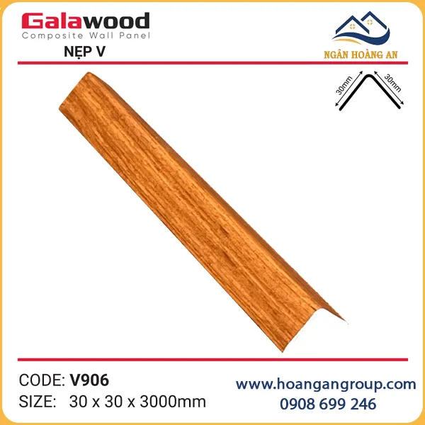 Nẹp Góc V30x30 Nhựa Giả Gỗ Galawood V906