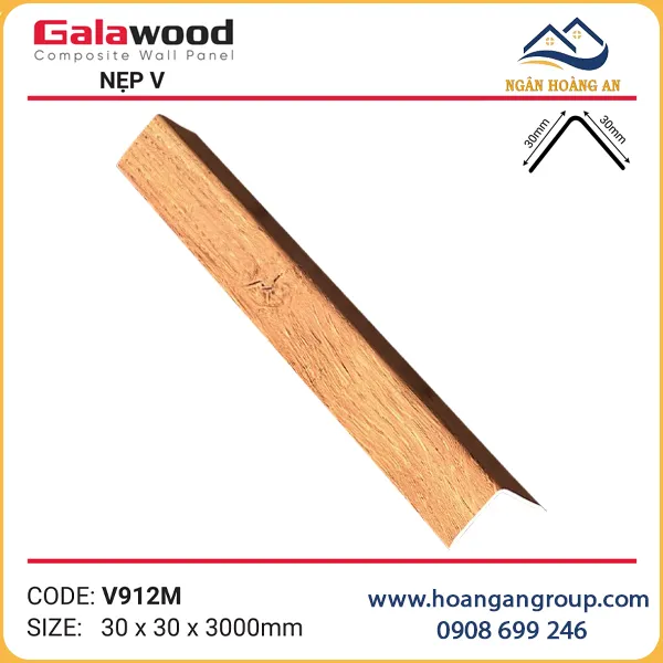 Nẹp Góc V30x30 Nhựa Giả Gỗ Galawood V912M