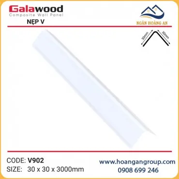 Nẹp Góc V30x30 Vân Vải Trắng Galawood V902 