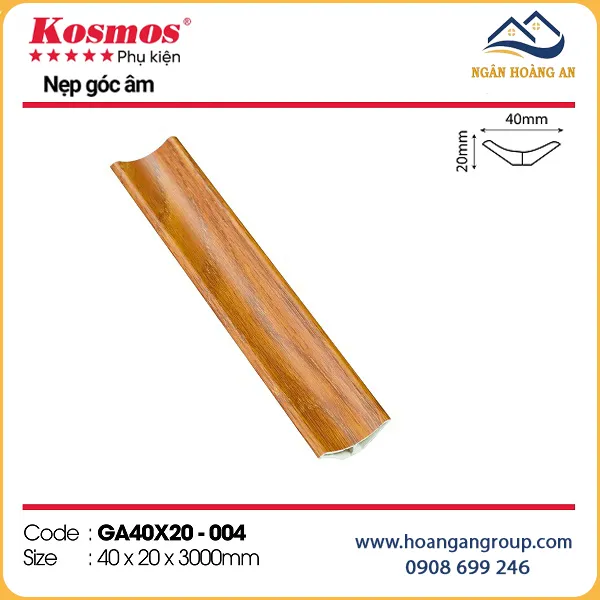 Nẹp Góc Âm Trang Trí Tấm Ốp Kosmos GA40x20-004 Nẹp Góc Âm Trang Trí Tấm Ốp Kosmos GA40x20-004