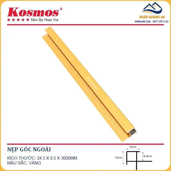 Nẹp Kết Thúc Góc Ngoài Tấm Ốp Đa Năng Sợi Than Tre Kosmos