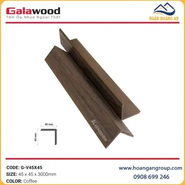 Nẹp Góc V Gỗ Nhựa Phủ ASA Galawood G-V45X45 Coffee
