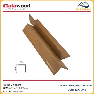Nẹp Góc V Ngoài Trời Phủ ASA Galawood G-V45X45 Deepwood