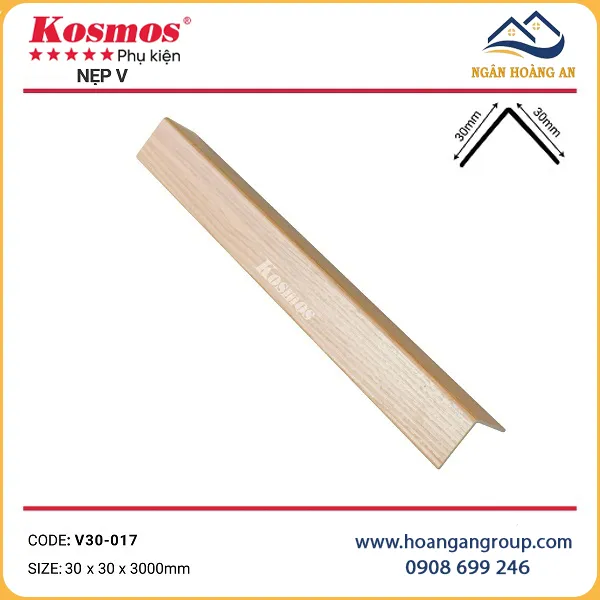 Nẹp Góc V30x30 Tấm Nhựa Ốp Tường Kosmos V30-017