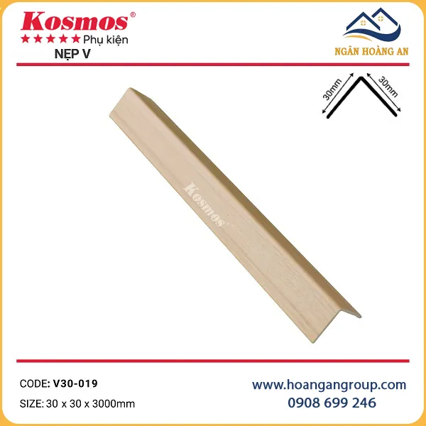 Nẹp Góc V30x30 Tấm Nhựa Ốp Tường Kosmos V30-019 Nẹp Góc V30x30 Tấm Nhựa Ốp Tường Kosmos V30-019