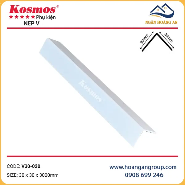 Nẹp Góc V30x30 Tấm Nhựa Ốp Tường Kosmos V30-020