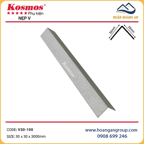 Nẹp Góc V30x30 Tấm Nhựa Ốp Tường Kosmos V30-100