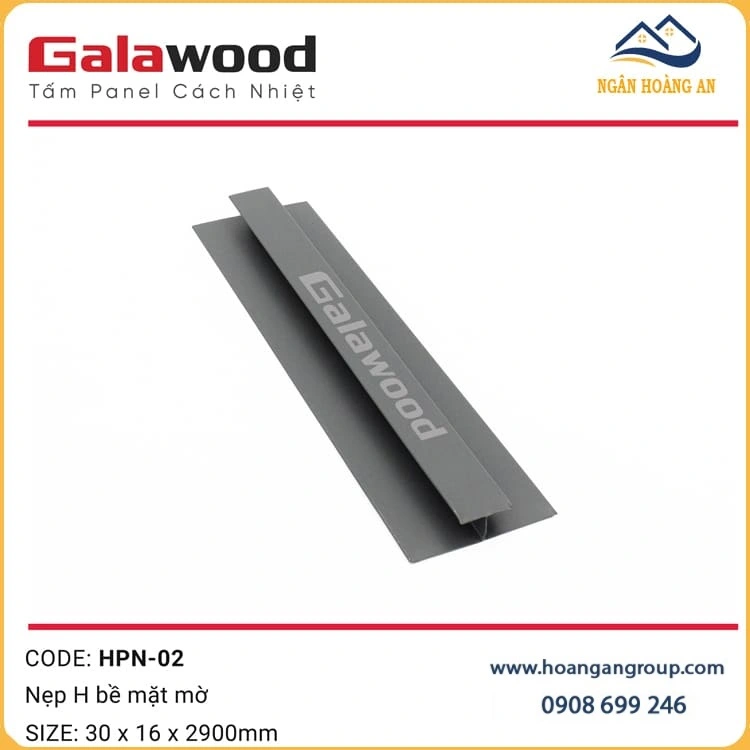 Nẹp H Rãnh Nối Tấm Cách Nhiệt Panel HPN-02 Màu Xám