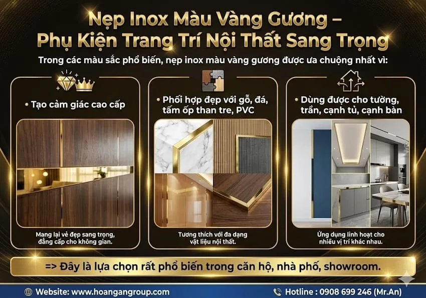 Nẹp Inox Màu Vàng Gương – Phụ Kiện Trang Trí Nội Thất Sang Trọng Nẹp Inox Màu Vàng Gương – Phụ Kiện Trang Trí Nội Thất Sang Trọng