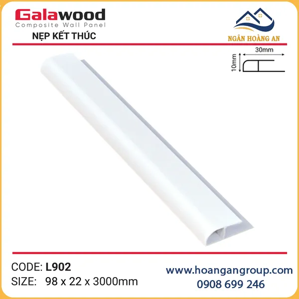 Nẹp Kết Thúc L30x10 Tấm Ốp Tường Galawood L902