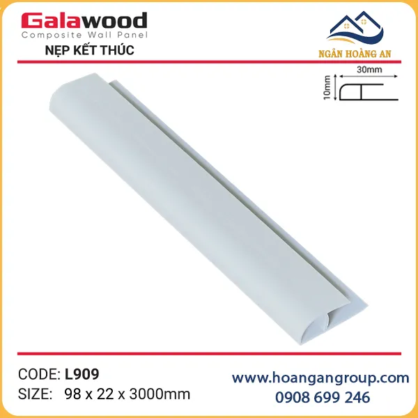 Nẹp Kết Thúc L30x10 Tấm Ốp Tường Galawood L909