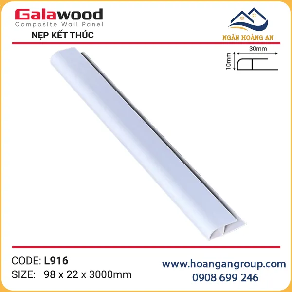 Nẹp Kết Thúc L30x10 Tấm Ốp Tường Galawood L916