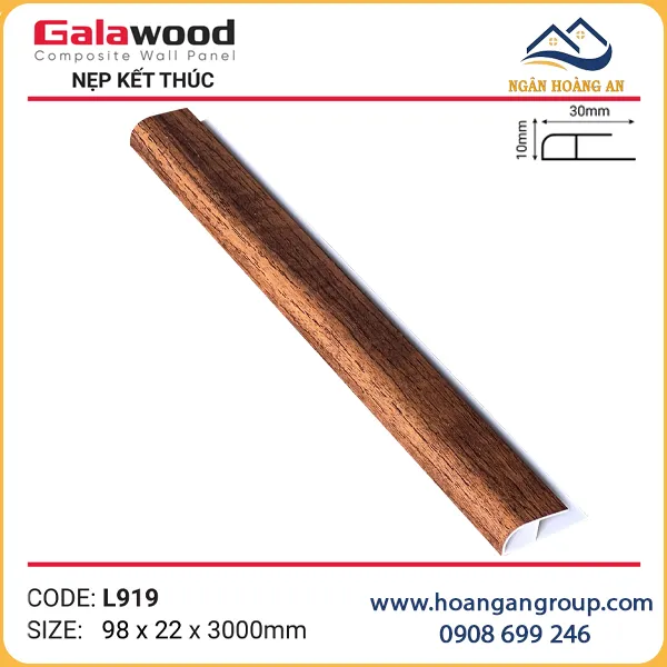 Nẹp Kết Thúc L30x10 Tấm Ốp Tường Galawood L919 Nẹp Kết Thúc L30x10 Tấm Ốp Tường Galawood L919
