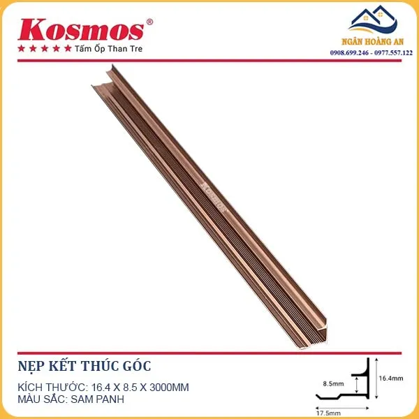 Nẹp Kết Thúc Góc Trong Tấm Ốp Đa Năng Sợi Than Tre Kosmos