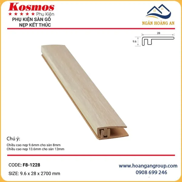 Nẹp Nhựa F Kết Thúc Sàn Gỗ Kosmos F8-1228