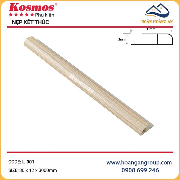 Nẹp Kết Thúc L30x12 Tấm Ốp Tường Kosmos L-001
