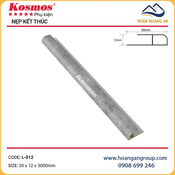 Nẹp Kết Thúc L30x12 Tấm Ốp Tường Kosmos L-012