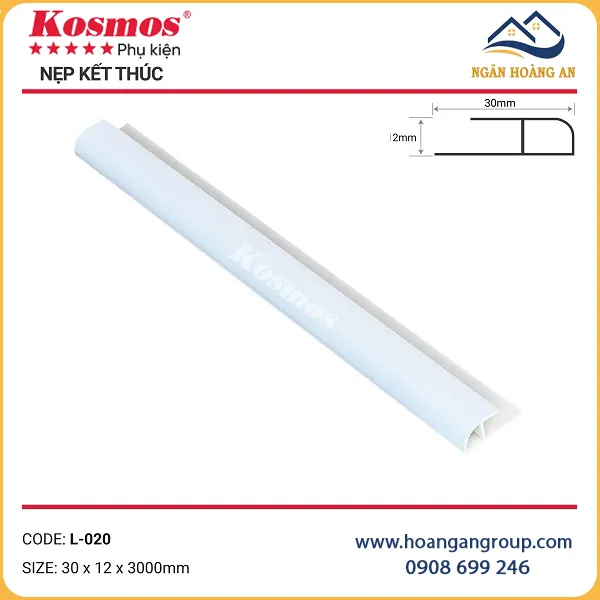 Nẹp Kết Thúc L30x12 Tấm Ốp Tường Kosmos L-020