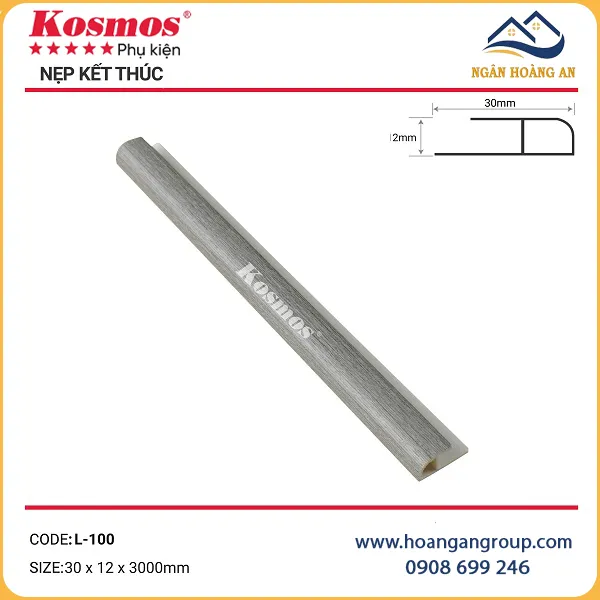 Nẹp Kết Thúc L30x12 Tấm Ốp Tường Kosmos L-100