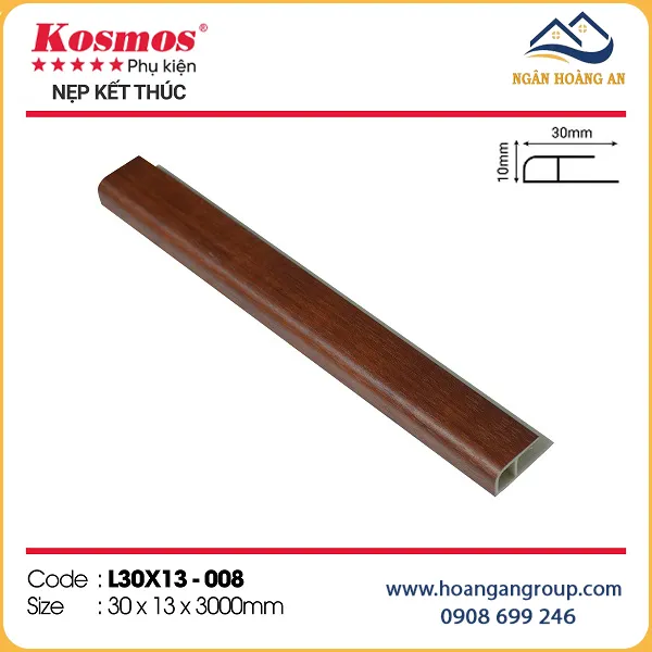 Nẹp Kết Thúc L30x13 Tấm Ốp Tường Kosmos L30X13-008