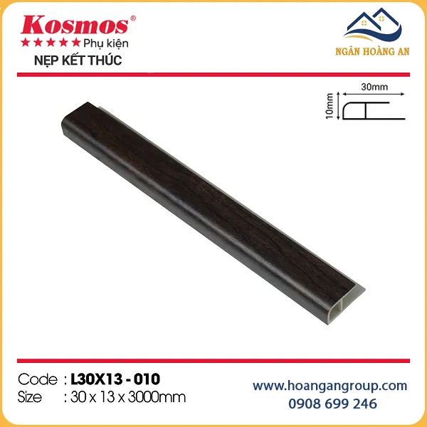 Nẹp Kết Thúc L30x13 Tấm Ốp Tường Kosmos L30X13-010