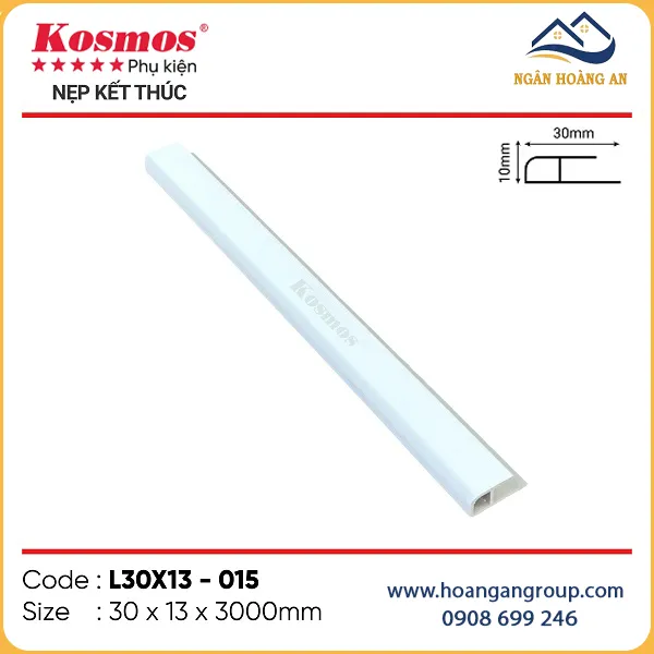 Nẹp Kết Thúc L30x13 Tấm Ốp Tường Kosmos L30X13-015