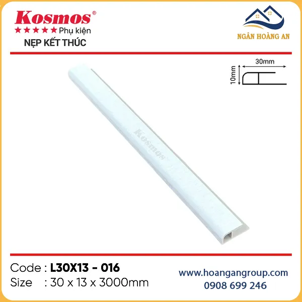Nẹp Kết Thúc L30x13 Tấm Ốp Tường Kosmos L30X13-016 Nẹp Kết Thúc L30x13 Tấm Ốp Tường Kosmos L30X13-016