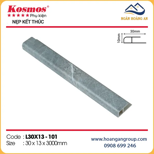 Nẹp Kết Thúc L30x13 Tấm Ốp Tường Kosmos L30X13-101