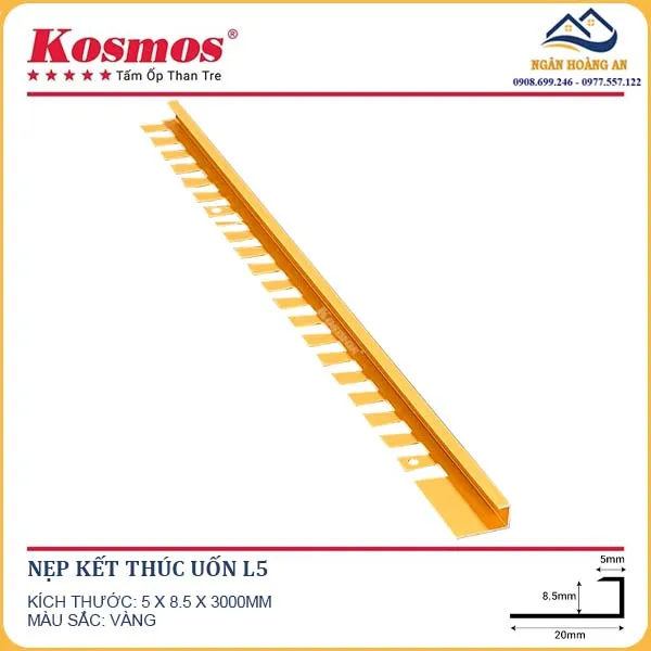 Nẹp Kết Thúc Uốn Tấm Ốp Đa Năng Sợi Than Tre Kosmos