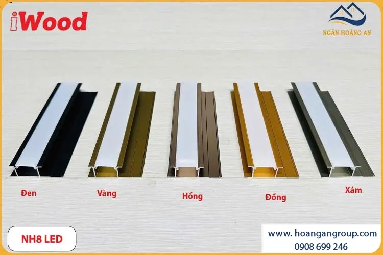 Nẹp Nhôm H8 LED Ốp Tấm Than Tre iWood NNH8-Led