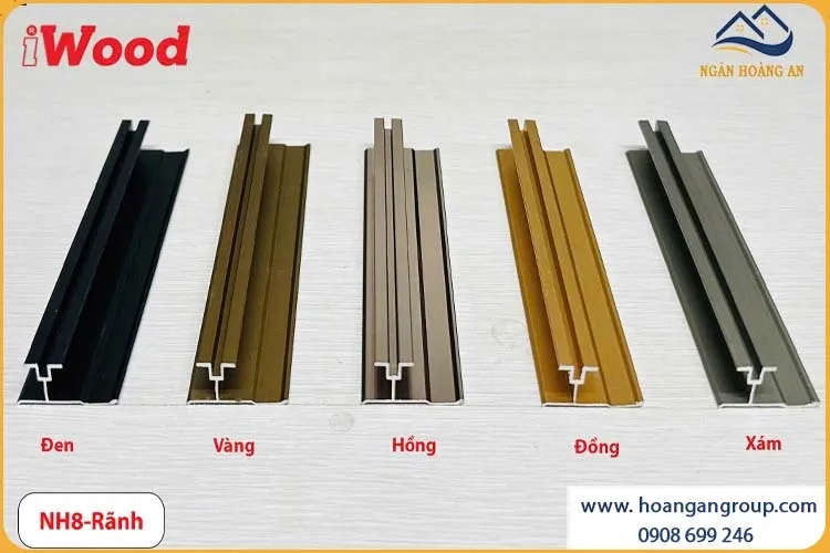 Nẹp Nhôm H8 Rãnh Nối Tấm Than Tre iWood 8mm NNHR8 Nẹp Nhôm H8 Rãnh Nối Tấm Than Tre iWood 8mm NNHR8