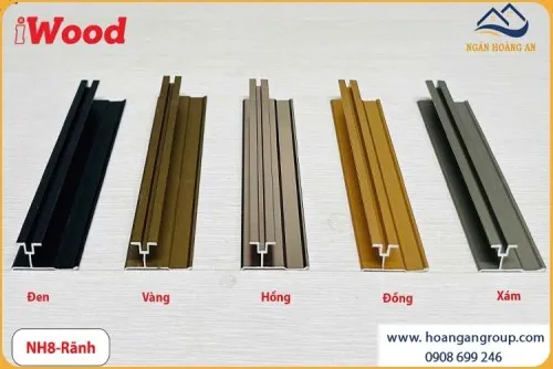 Nẹp Nhôm H8 Rãnh Nối Tấm Than Tre iWood 8mm NNHR8
