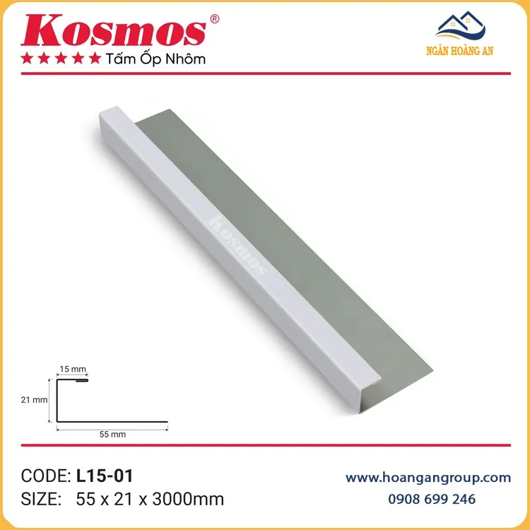 Nẹp Nhôm Kết Thúc Kosmos L15-01 Màu Trắng