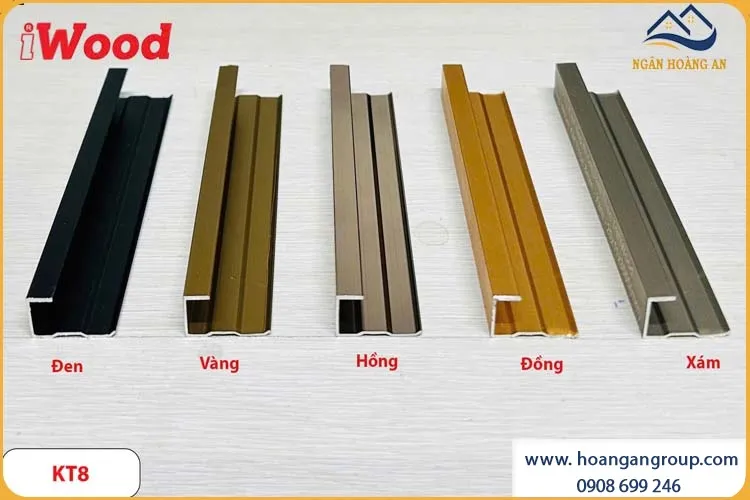 Nẹp Nhôm Kết Thúc KT8 Ốp Tấm Than Tre iWood Nẹp Nhôm Kết Thúc KT8 Ốp Tấm Than Tre iWood