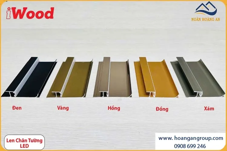 Nẹp Nhôm Len Chân Tường LED Ốp Tấm Than Tre Iwood
