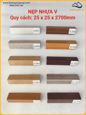 Nẹp Nhựa Giả Gỗ V25x25 MIA
