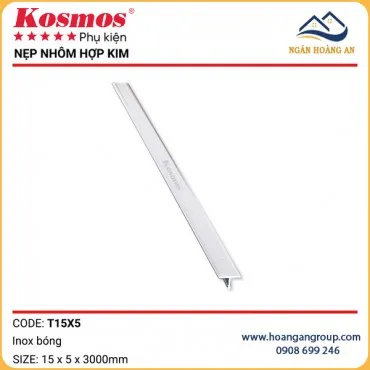 Nẹp T Nhôm Hợp Kim Kosmos T15x5 Inox Bóng