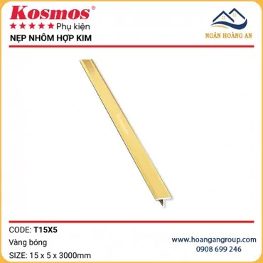 Nẹp T Nhôm Hợp Kim Kosmos T15x5 Vàng Bóng