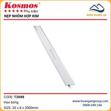 Nẹp T Nhôm Hợp Kim Kosmos T20x8 Inox Bóng