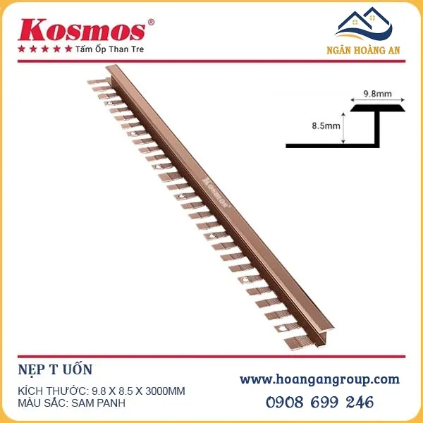 Nẹp T10 Uốn Tấm Than Tre Kosmos Màu Sâm Banh