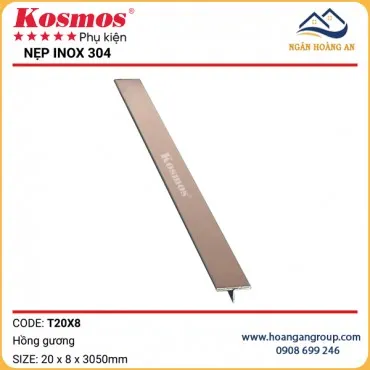 Nẹp T20 Inox 304 Tấm Than Tre Kosmos T20x8 Hồng Gương