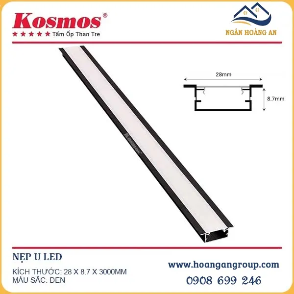 Nẹp Uled Ốp Tấm Than Tre Kosmos Màu Đen