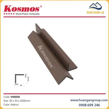 Nẹp V Gỗ Nhựa  2 Lớp Phủ Polymer Kosmos V50X50 Walnut
