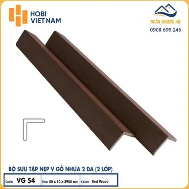 Nẹp V Gỗ Nhựa Ngoài Trời 2 Lớp Hobiwood VG54 Red Wood